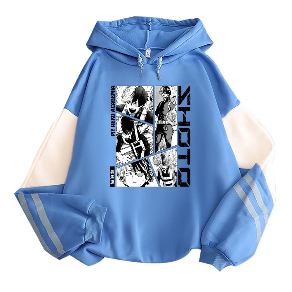 Мужские толстовки с принтом «My Hero Academy» в стиле аниме «Тодороки шото», пуловер с капюшоном в стиле Харадзюку в стиле хип-хоп, осенне-зимняя уличная одежда