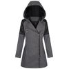  Womens Winter Warm Outwear Floral Print Hooded Pockets Vintage Oversize Coats