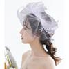 White Bowknot Fascinator Hat with Mesh Veil Flower Clip for Women Brides Tea Party Wedding Church Special Occasion Accessories