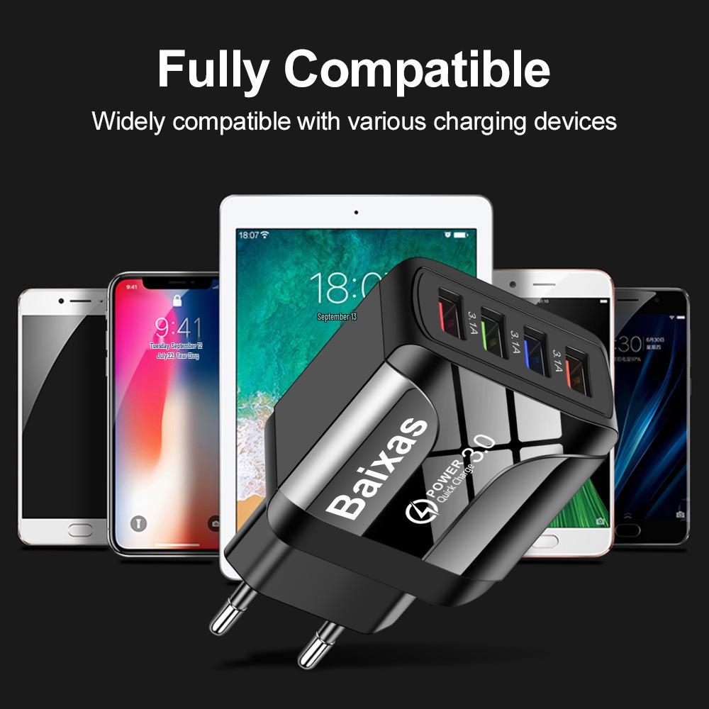 Цветное 4-портовое USB-зарядное устройство для путешествий, быстрая зарядка 5 В/2,4 А, новая модель, австралийский стандарт