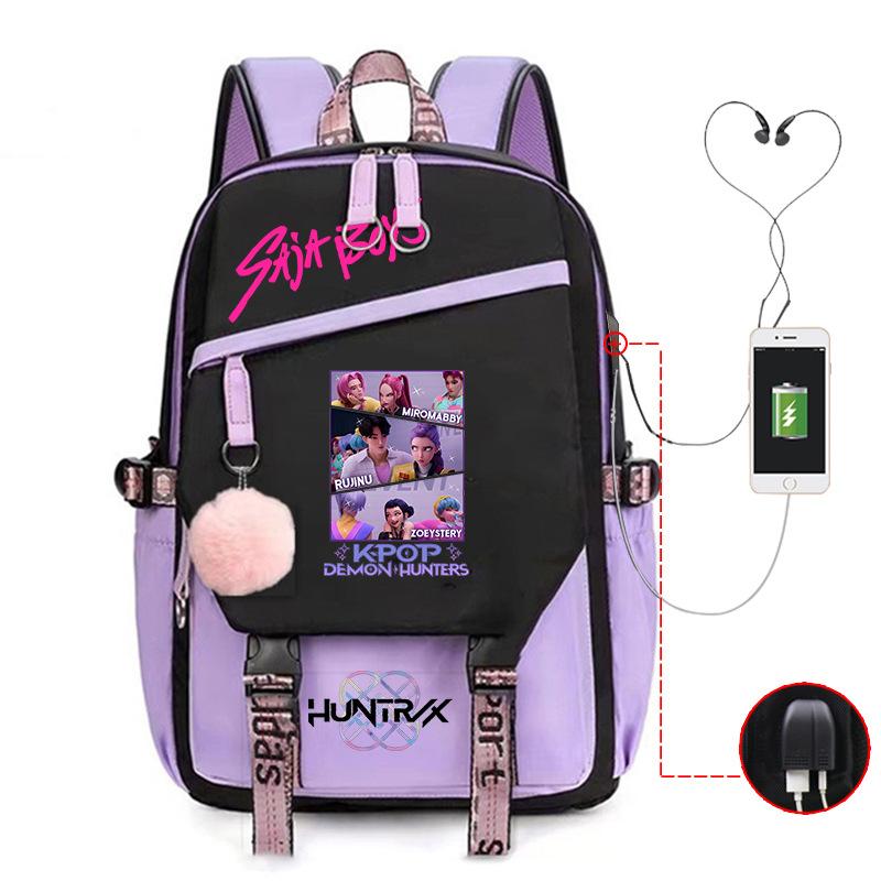 Animation Peripheral Printing Korean Version Style Children'S Backpack College Style Junior High School Student Leisure Schoolbag