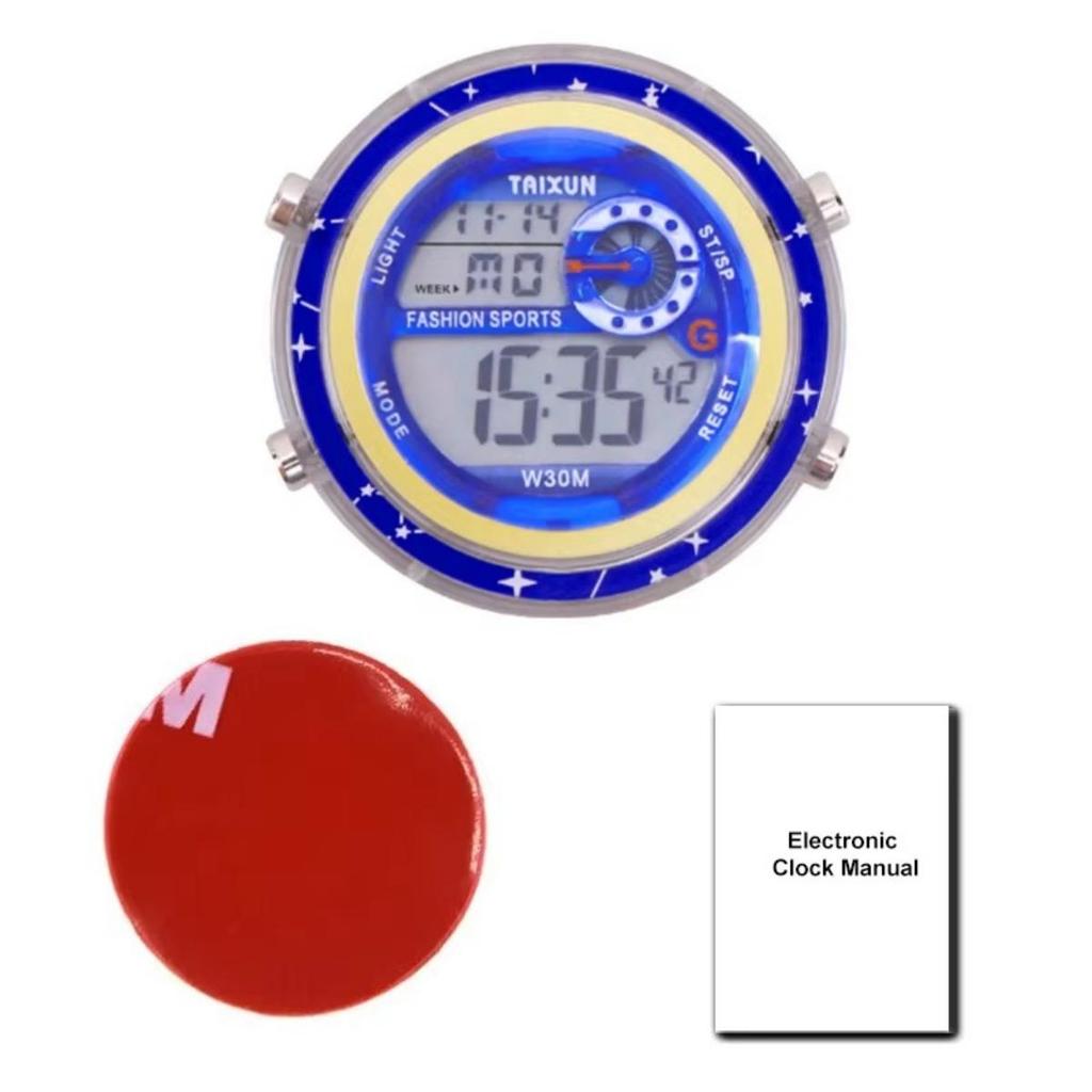 Автомобильные цифровые часы для мотоциклов с синей подсветкой WR50M водонепроницаемый компактный таймер для приборной панели автомобиля T-501