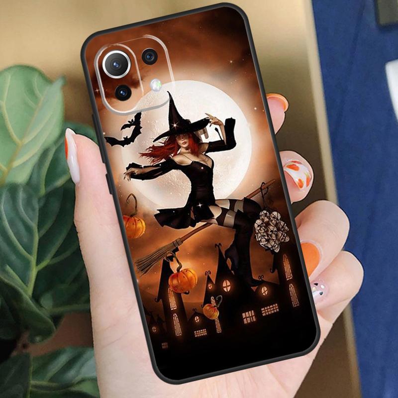 Halloween Moon Witch Horror Case For Xiaomi 15T 14T 13T Pro 14 15 Ultra 17 Pro Max POCO X7 F8 Pro X5 X6 F5 F6 F7 Coque