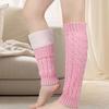 Fleece Lined Leg Warmers Women Knitted Long Boot Socks Winter Solid Color Knee-High Thick Calf Warmers for Daily Wear Skating