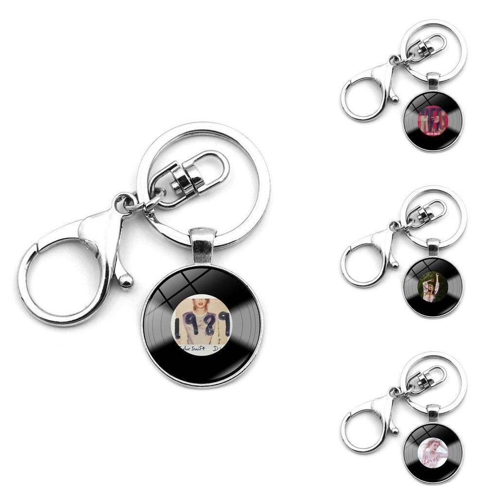 Элегантный брелок для ключей в виде виниловой пластинки Тейлор Свифт, креативный подарок, цинковый сплав, современный простой дизайн