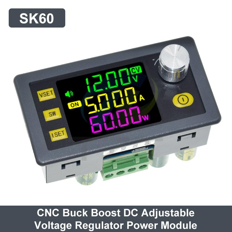 SK60 SK60S DC 6-36V 60W 5A Понижающе-повышающий преобразователь CNC Регулируемый модуль питания Постоянное напряжение Ток Солнечный модуль зарядки