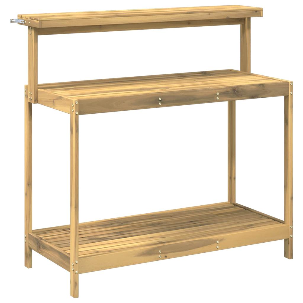 Outdoor Potting Bench 111.5 x 48.5 x 107 cm Solid Acacia Wood White