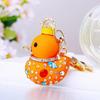 Bag Pendant Duck Pendant Rhinestone Animal Key Ring Yellow Duck Keychain  Jewelry Accessories