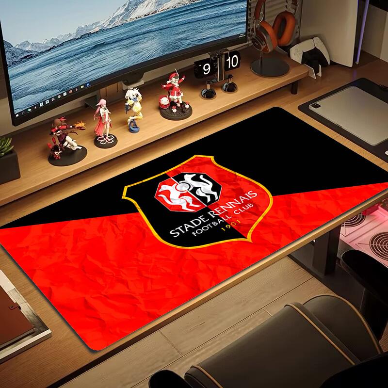 Stade Rennes FC Color Mouse Pad Large Gaming Table Cushion Non-slip Laptop Tablet Big Mousepad XXL Mat Mini PC Playmat With Lock edge