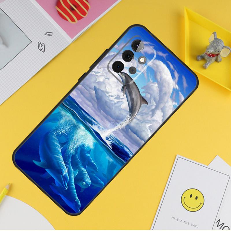 Чехол с изображением дельфина для Samsung Galaxy A54 A34 A14 A13 A33 A53 A12 A32 A52 A71 A51 A15 A25 A35 A55