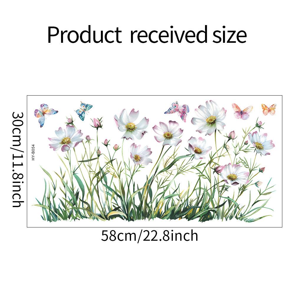 Двусторонняя красочная наклейка на стену с изображением бабочек и цветов, электростатическая паста, паста для оконного стекла, видимая декоративная наклейка на стену