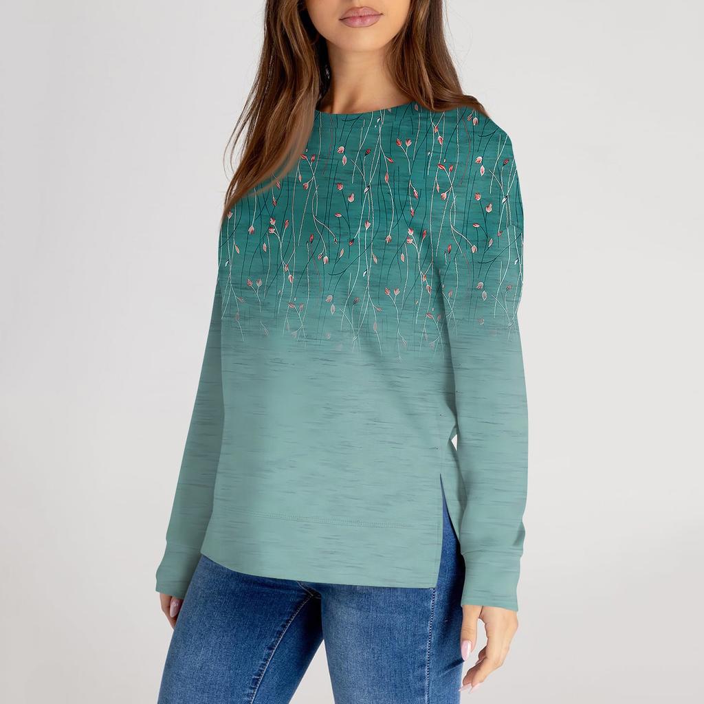 Женский повседневный модный однотонный свитер с круглым вырезом и длинными рукавами