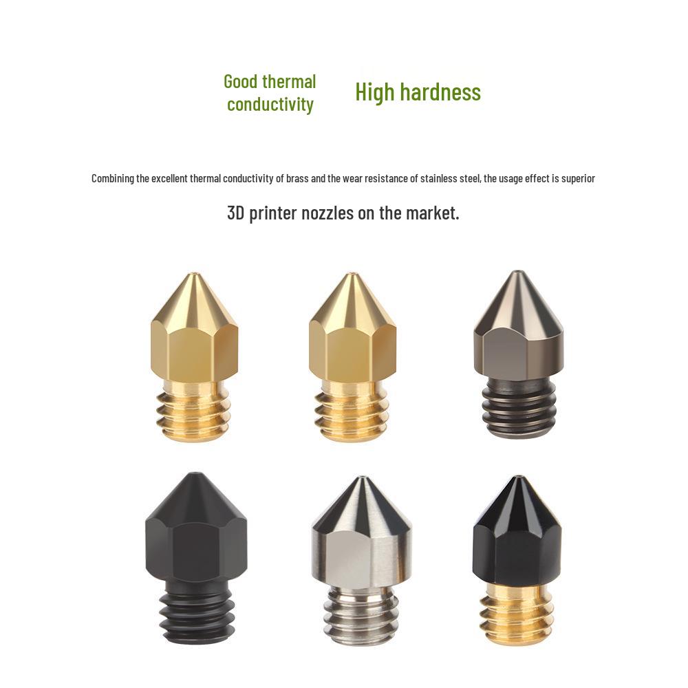 High-Flow MK8 Nozzle: 3D Printing Brass & Titanium Alloy, Hardened Steel, 1.75mm Print Head Accessory.
