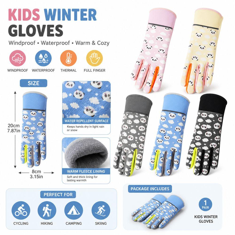 Windproof Children Gloves Warm Cycling Gloves Gifts Kids Winter Gloves Outdoor Cycling