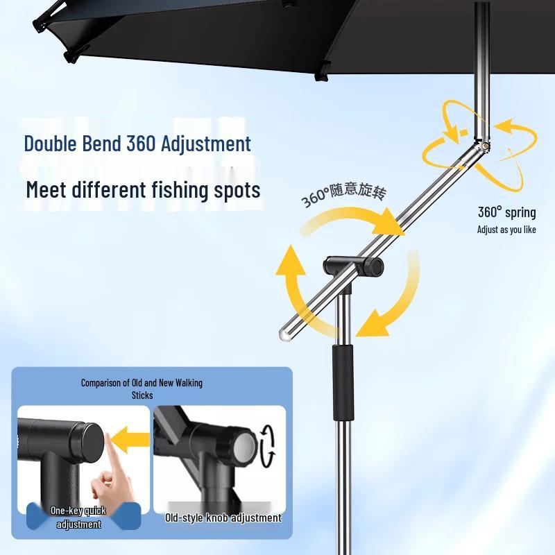 Adjustable Fishing Umbrella Walking Stick
