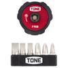 Tone Finger Ratchet Wrench Set FRB6S with Bit Inserts, Red, 7-Piece Set