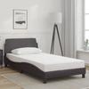 VidaXL Bed Frames with Headboard, Upholstered Bed with Slatted Base, Single Bed with Bedroom Footboard, Grey 100x200 Cm 373141