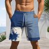 Men Plus Size Tie Dye Striped Beach Shorts Quick Dry Swim Trunks Drawstring Casual Shorts For Summer Beach Swimming Surfing
