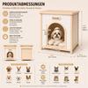 FSC Solid Wooden Dog Cage, Dog Side Table with Cushion, Scandinavian Style Indoor Niche 53x51x60cm