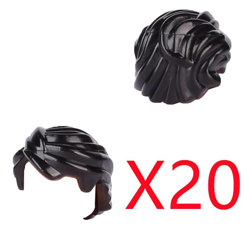 MOC Городские строительные блоки Части тела фигурок Креативные аксессуары Длинные волосы Коричневые Черные Золотые Мини-кирпичики Совместимая игрушка Подарок k030