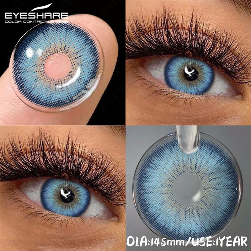 Eyeshare Color Contacts Lenses for Eyes 1Pair Blue Contact Gray Pupils Brown Eye Contacts Beauty Makeup Green Lenses Yearly