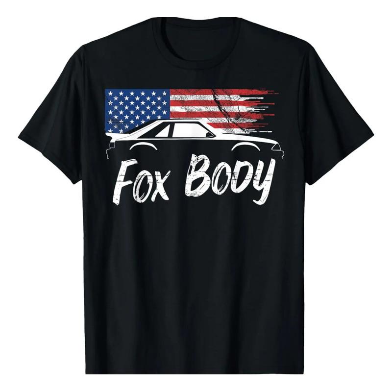 Camiseta Foxbody 5.0 Con Bandera Estadounidense Stang Muscle