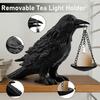 Crow Candle Holder Gothic Raven Tealight Candle Holder Halloween Crow
