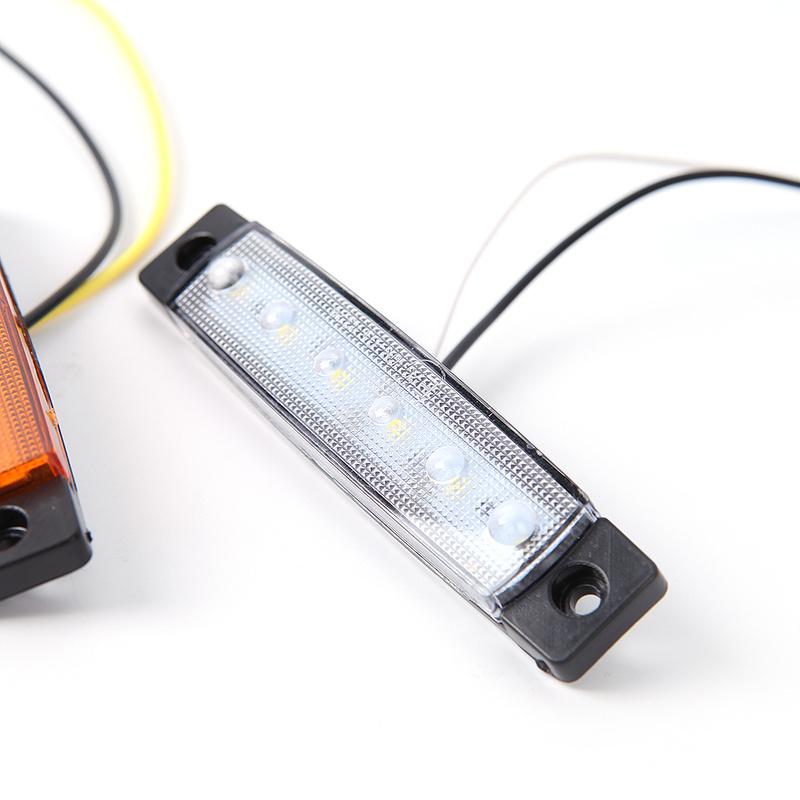 6 LED Truck Side Width Light Car Truck Night Safe Driving Warning Marker Lights Waterproof Signal Lamp 12V 24V External Lights