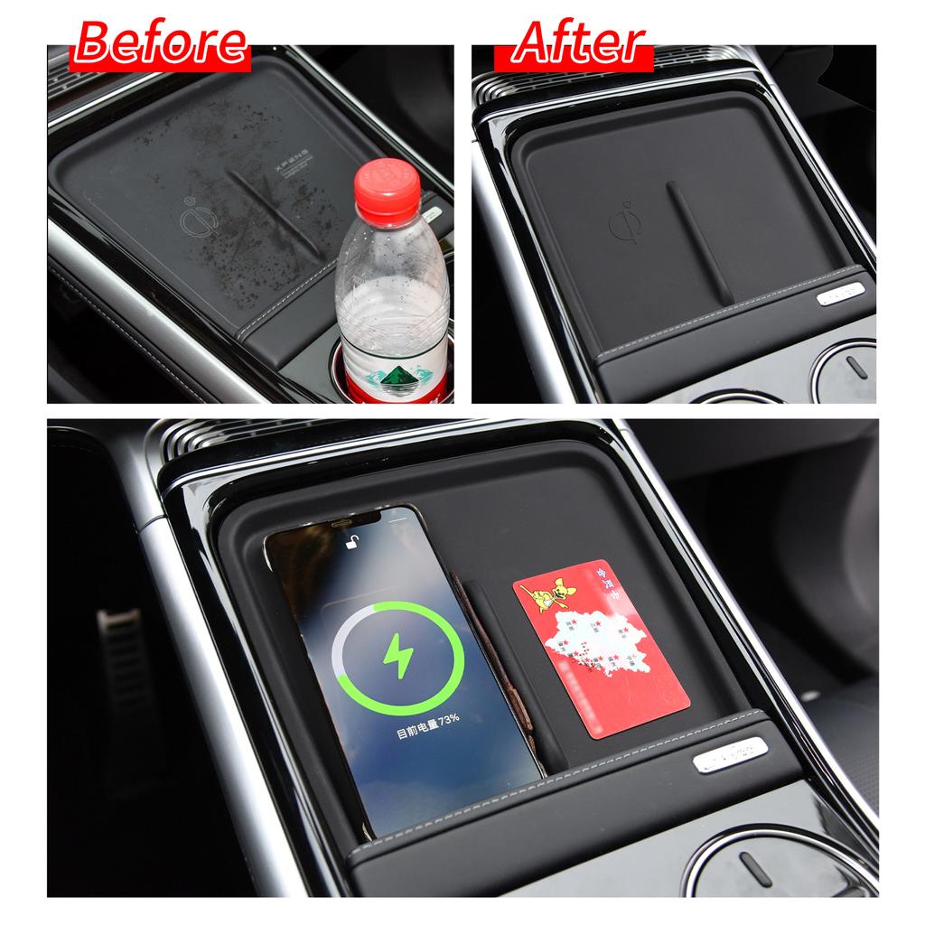 Smabee Car Anti Dirt Pad for Xpeng G9 2022 2023 Mobile Wireless Charging Anti-Slip Mats Interior Accessiories Black