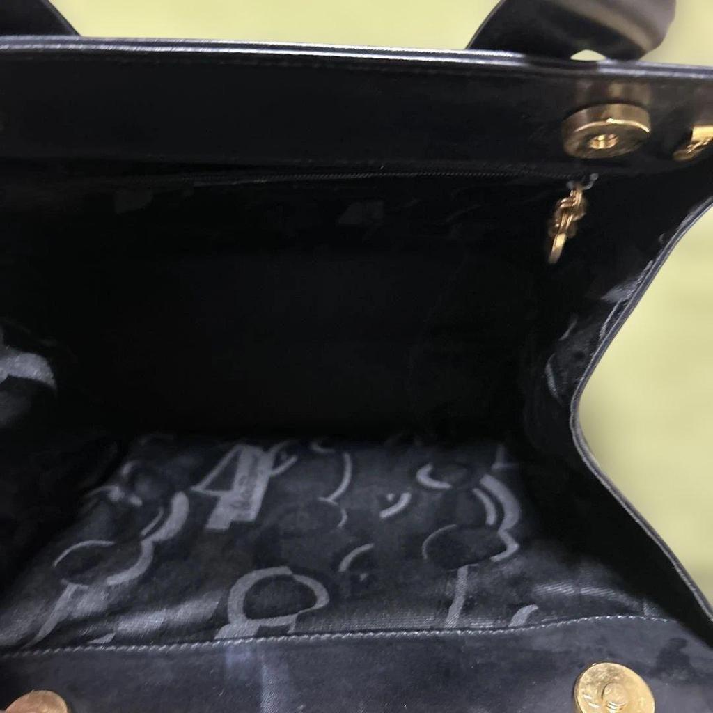 Used Handbag Shoulder Ferragamo Vara Ribbon Genuine Leather