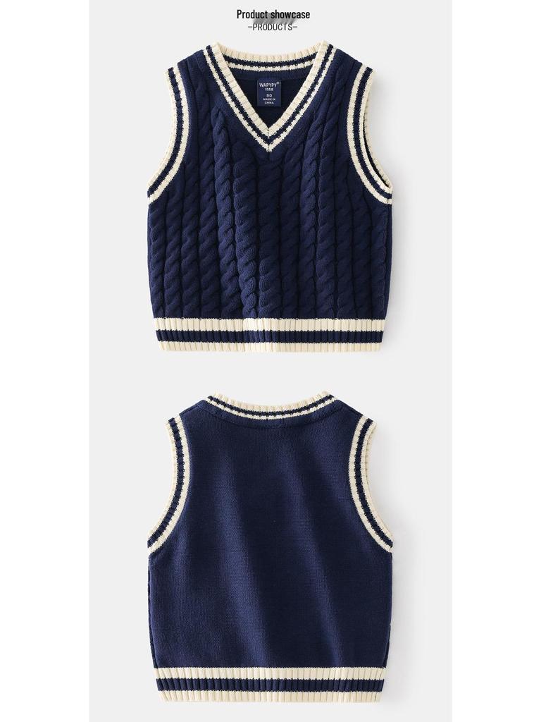 Вязаный жилет-топ для мальчиков, пуловер - Коллекция Весна/Осень 2025 для детей