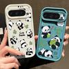Cute Pandas Pattern Soft Phone Case For Google Pixel 9 Pro XL 8 Pro 8A TPU Matte Shockproof Lens Protection Bumper Cover