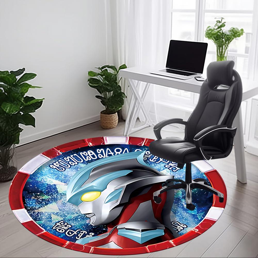 1pc Ultraman Chair Carpet for Office Non Slip, Machine Washable Rug for Office, Room Holiday Decor for Christmas, Birthday Polyester