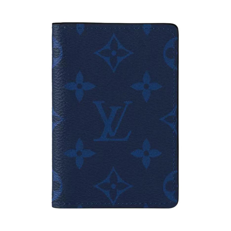 LOUIS VUITTON Canvas Leather Card Holder , Wallet , Passport Holder Men's Marine Blue (Unisex) Passport Holders M30301