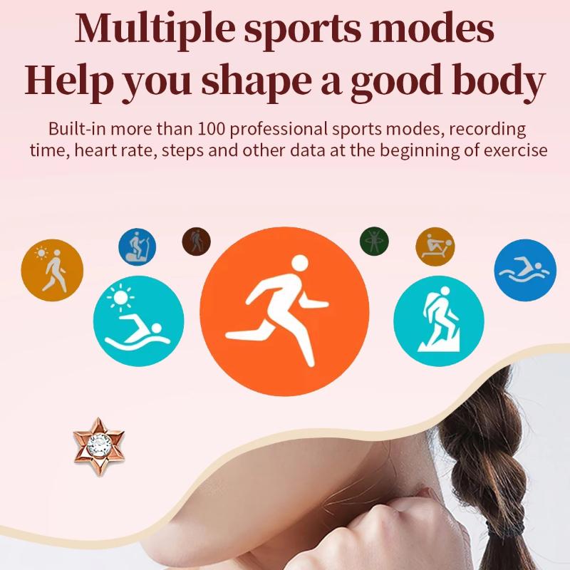 2025 New Fashion Smart 1.75" HD Display Watch Women AMOLED Curved Screen IP68 Waterproof Health Call Smartwatch Apple Watch Ladies for Lady Gift