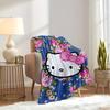 1pc Hello Kitty floral pattern blanket - seasonal home decor, comfortable and machine washable, suitable for all ages, an ideal gift for any