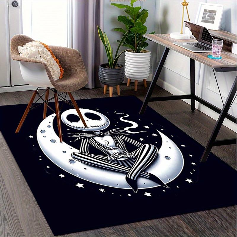 Office Rug Moonlight, Nightmare Before Christmas theme 3D Printed Anti-Slip Rug-Machine Washable for Living Room