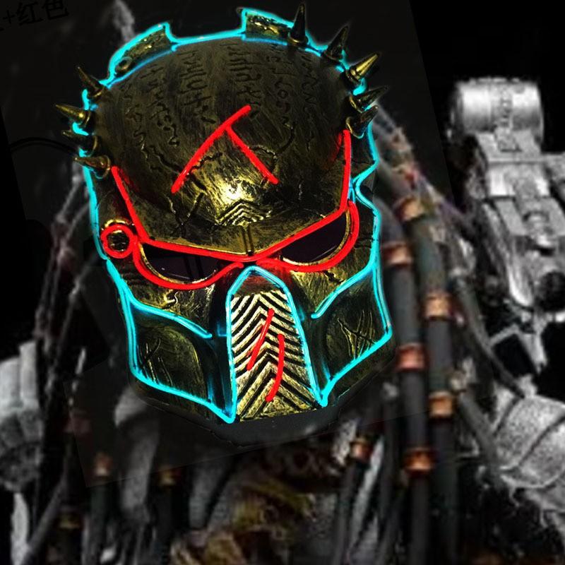 Predator Mask LED Light Up Halloween Adult Cosplay Costume Alien . Themed Parties