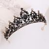 Tuanming Baroque Bridal Headband: Black Rhinestone Vintage Crown for Birthdays