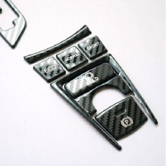 Carbon Fiber Steel Console Button Stickers Cover Trim For Toyota Camry 2018-