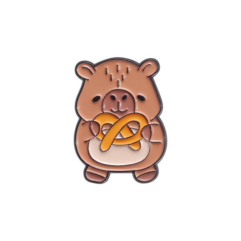 Creative Capybara Enamel Pins Lapel Brooches Cowboy OilPainting Car Burger Sandwich Dagger Funny Capybara Cartoon Badge Jewelry