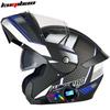 Dual-Lens Flip-Up Motorcycle Helmet With Bluetooth 5.0 LED Display ABS Shell 3C Certified Riders