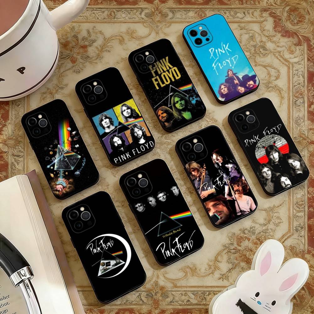 P-Pink F-Floyd Phone Case For iPhone 17,16,15,14,13,12,11 Plus,Pro Max,XS,Soft Silicone Black Cover