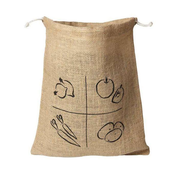 Sacs en jute - CHEVALIER DIFFUSION - 35 x 30 cm - Fabrication artisanale - Cordon en coton biologique - Lot de 2
