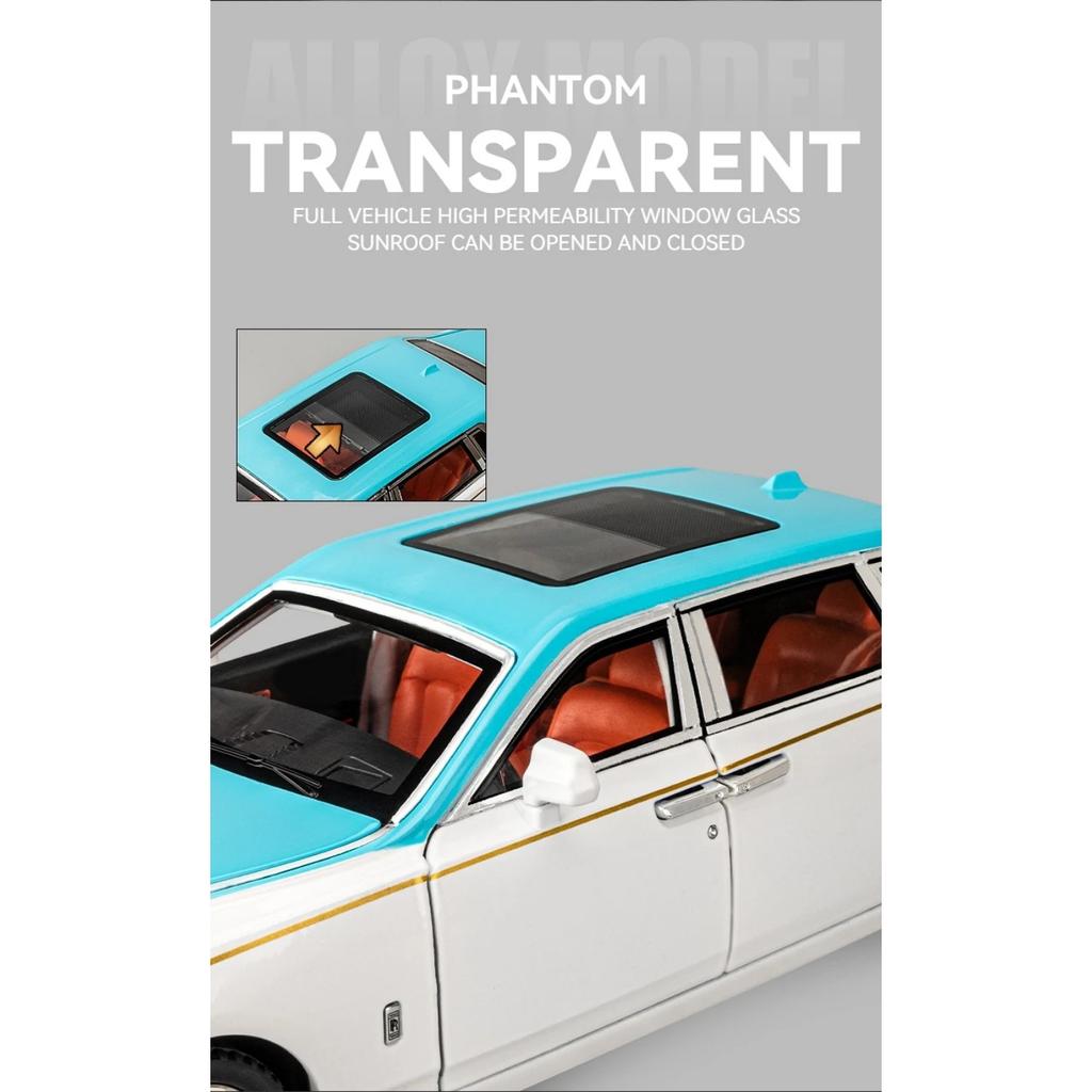 1/18 Rolls-Royce Phantom Model Car, Zinc Alloy Pull Back Toy Diecast Car with Sound and Light, Realistic Modeling Model Toy111