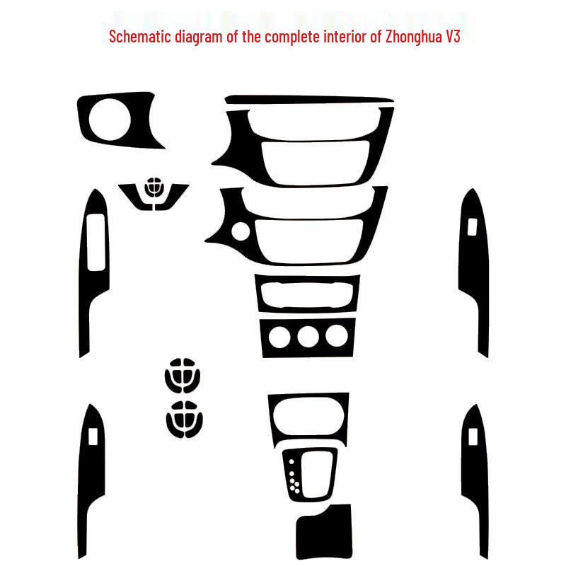 Zhonghua V3 Carbon Fiber Interior Console & Gear Protective Sticker