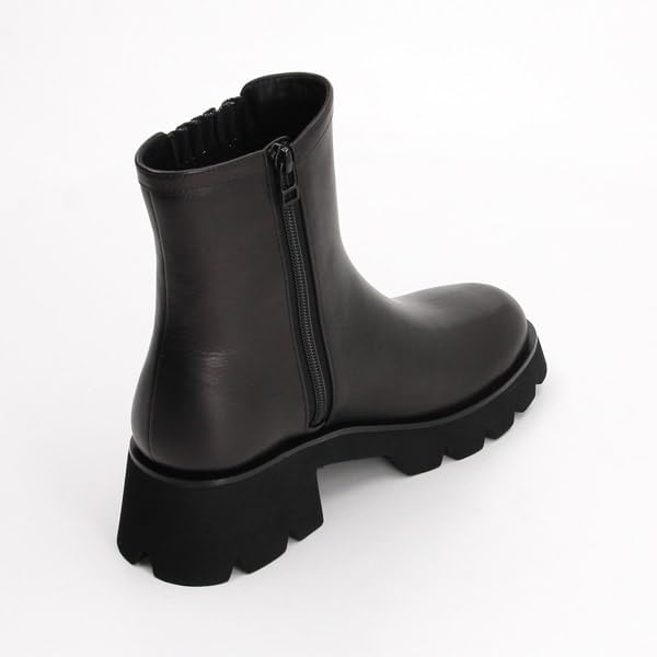 Ru Fashion Boots Tank Sole Side Gore Short Boots 2842 Black [Lanvin Bleu]