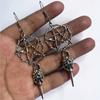 Skeleton Crow Hollow Pentagram Design Dangle Earrings Alloy Jewelry Goth Style Creative Personality Female Gift