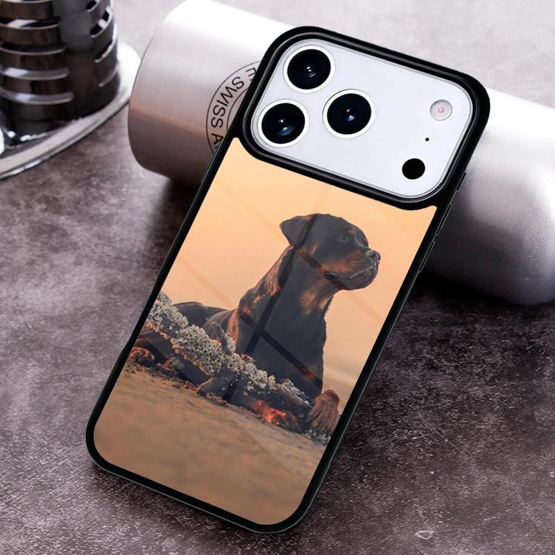 Милый Чехол Для Телефона с Собакой Ротвейлером Для iPhone 17 16 15 14 13 12 11 Pro Max Plus 17Air Мягкий Силиконовый Чехол