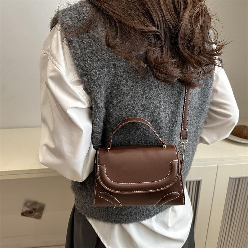 Crossbody Bag PU Leather Solid Color Shoulder Bag for Women Handbag Trendy Satchel Purse for Work Travel CLE